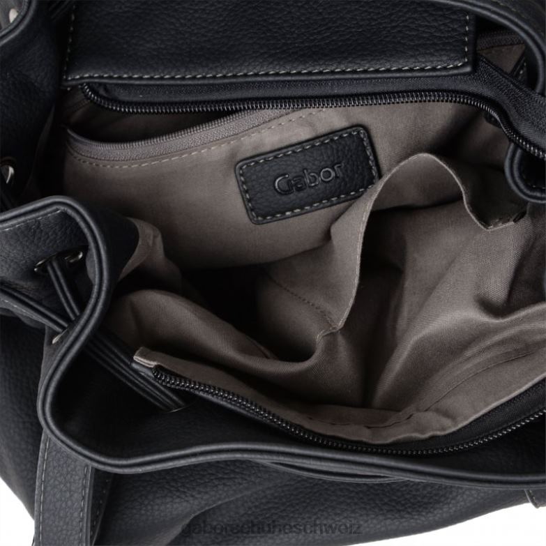 Zubehör Frauen Gabor schwarzer Druck Malu Umhängetasche mit Kordelzug XTX02292