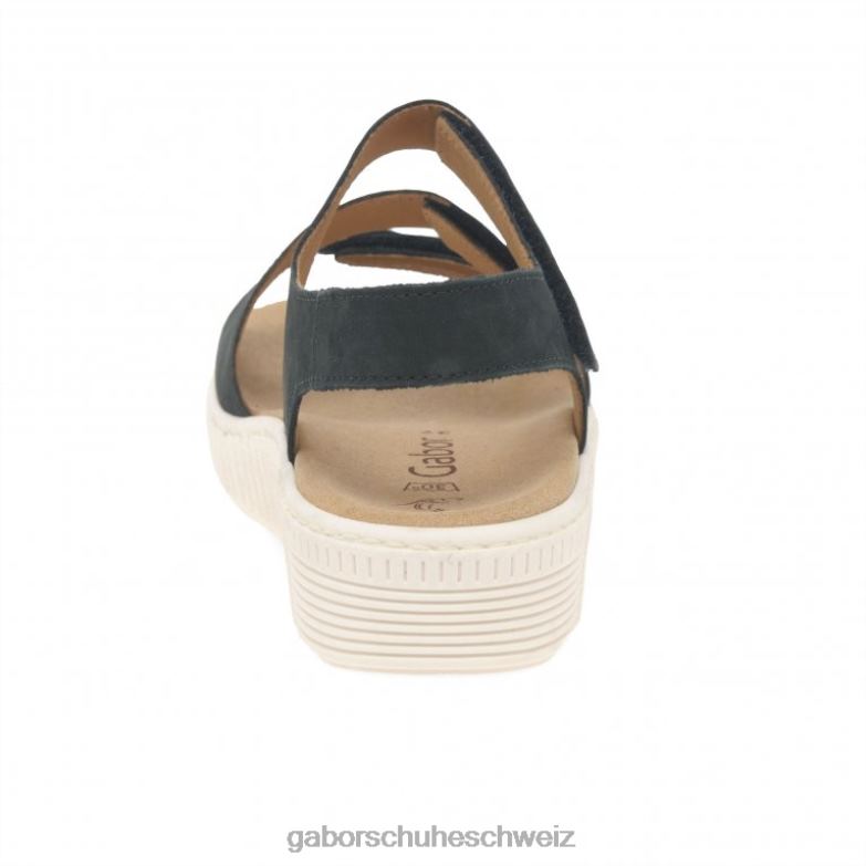 Schuhwerk Frauen Gabor nachtblaues Nubuk Ringelblumensandalen XTX02170