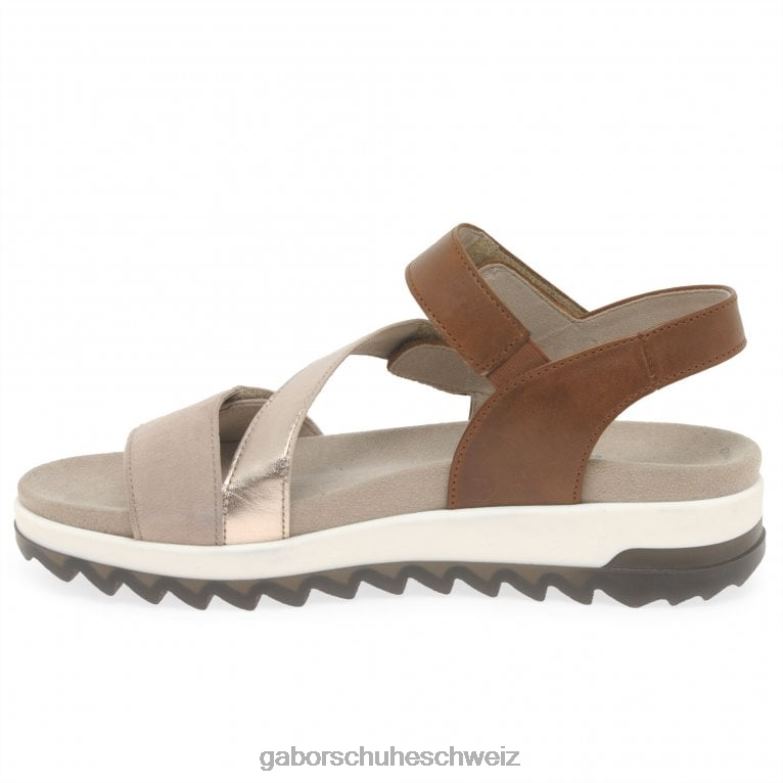 Schuhwerk Frauen Gabor Erdnuss/Muschel Verity Riemchensandalen mit niedrigem Absatz XTX02172