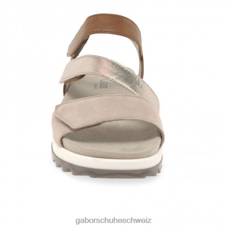 Schuhwerk Frauen Gabor Erdnuss/Muschel Verity Riemchensandalen mit niedrigem Absatz XTX02172