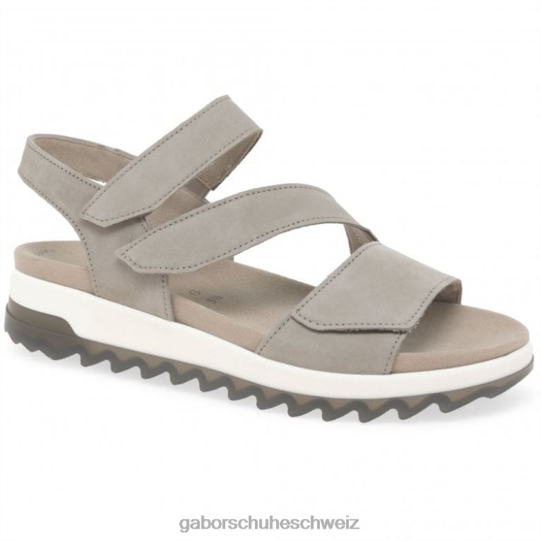 Schuhwerk Frauen Gabor Leinennubuk Verity Riemchensandalen mit niedrigem Absatz XTX02173