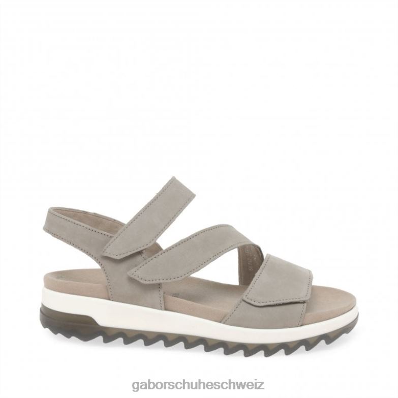 Schuhwerk Frauen Gabor Leinennubuk Verity Riemchensandalen mit niedrigem Absatz XTX02173
