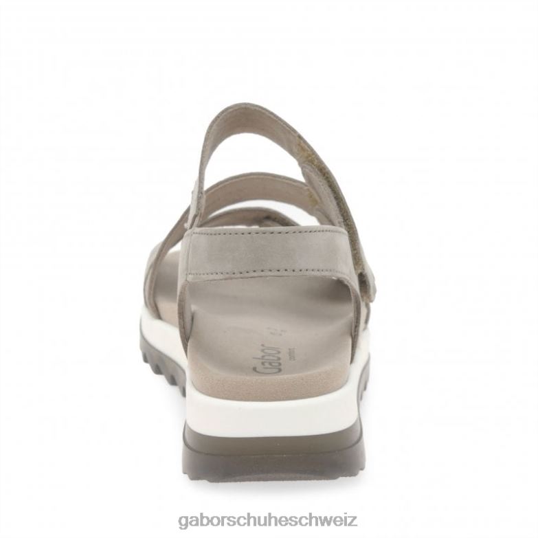 Schuhwerk Frauen Gabor Leinennubuk Verity Riemchensandalen mit niedrigem Absatz XTX02173