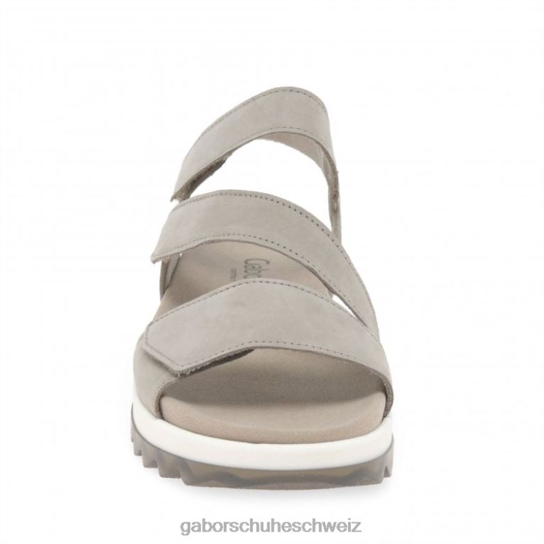 Schuhwerk Frauen Gabor Leinennubuk Verity Riemchensandalen mit niedrigem Absatz XTX02173