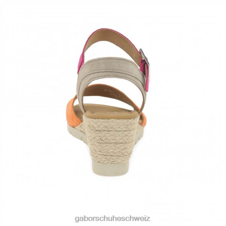 Schuhwerk Frauen Gabor Mandarine/Rosa Nieve-Sandalen mit Keilabsatz XTX02162