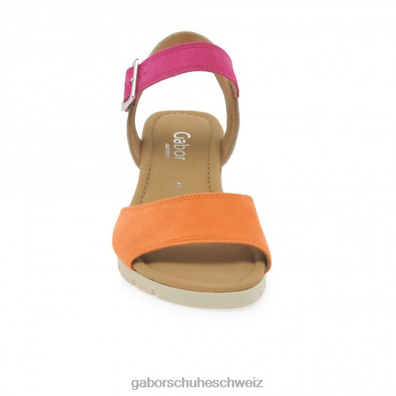 Schuhwerk Frauen Gabor Mandarine/Rosa Nieve-Sandalen mit Keilabsatz XTX02162