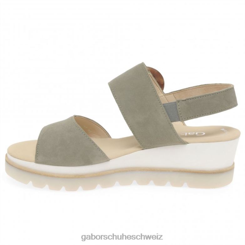 Schuhwerk Frauen Gabor Schilf Wildleder Yeo-Sandalen mit Keilabsatz XTX02157