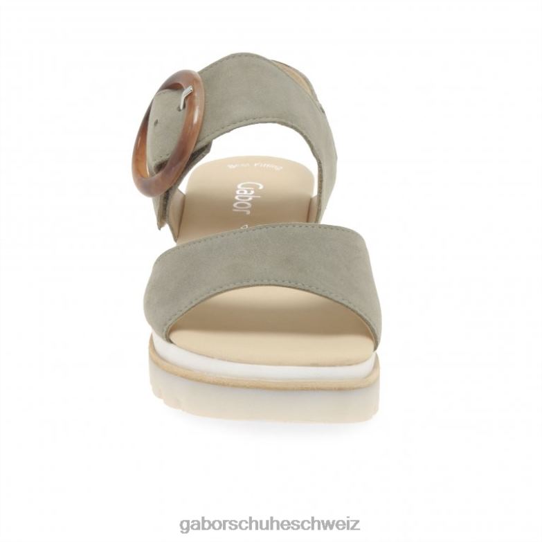Schuhwerk Frauen Gabor Schilf Wildleder Yeo-Sandalen mit Keilabsatz XTX02157