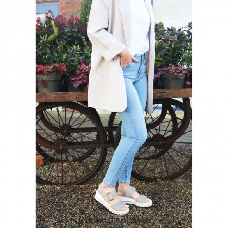 Schuhwerk Frauen Gabor Schilf Wildleder Yeo-Sandalen mit Keilabsatz XTX02157