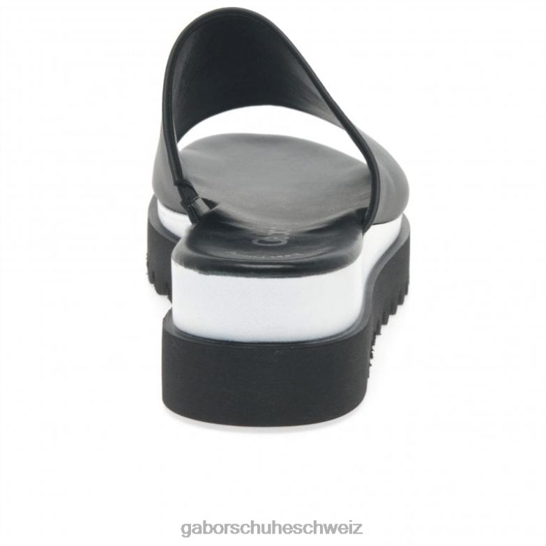 Schuhwerk Frauen Gabor Schwarz Emily-Rose Plateau-Pantoletten XTX02174