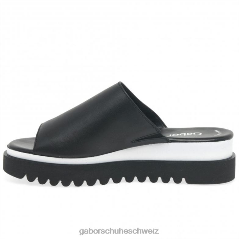 Schuhwerk Frauen Gabor Schwarz Emily-Rose Plateau-Pantoletten XTX02174