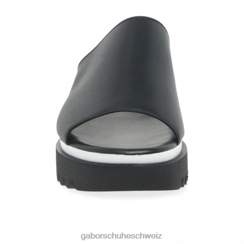 Schuhwerk Frauen Gabor Schwarz Emily-Rose Plateau-Pantoletten XTX02174
