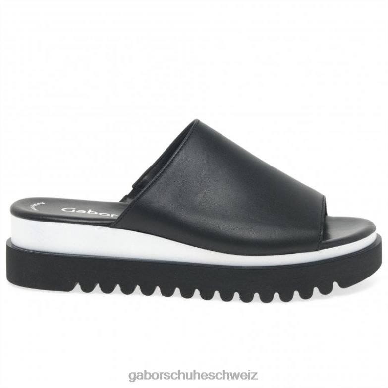 Schuhwerk Frauen Gabor Schwarz Emily-Rose Plateau-Pantoletten XTX02174
