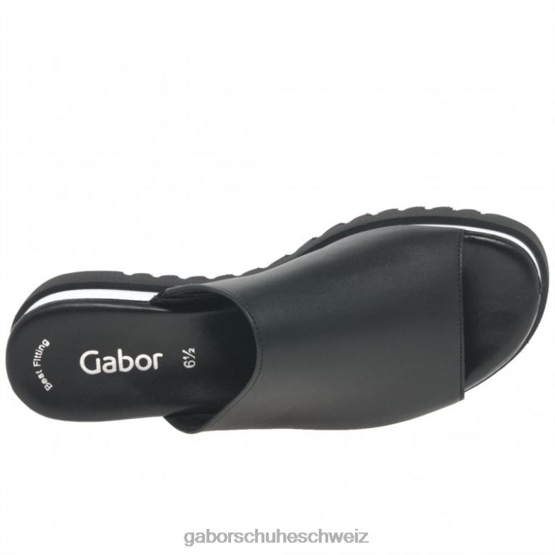 Schuhwerk Frauen Gabor Schwarz Emily-Rose Plateau-Pantoletten XTX02174