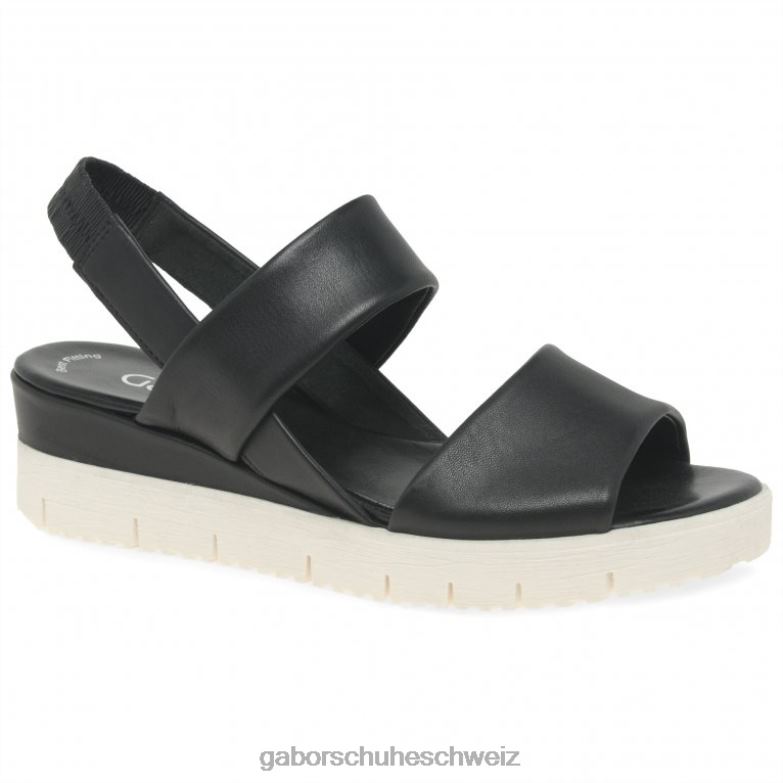 Schuhwerk Frauen Gabor Schwarz Wedge-Sandalen mit Keilabsatz XTX02168