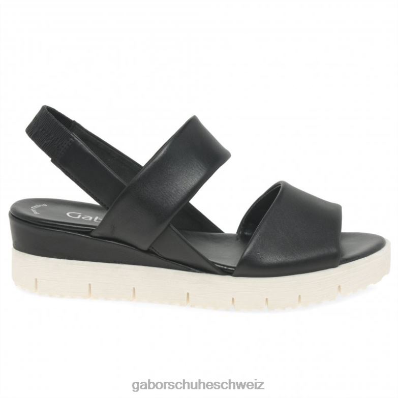 Schuhwerk Frauen Gabor Schwarz Wedge-Sandalen mit Keilabsatz XTX02168