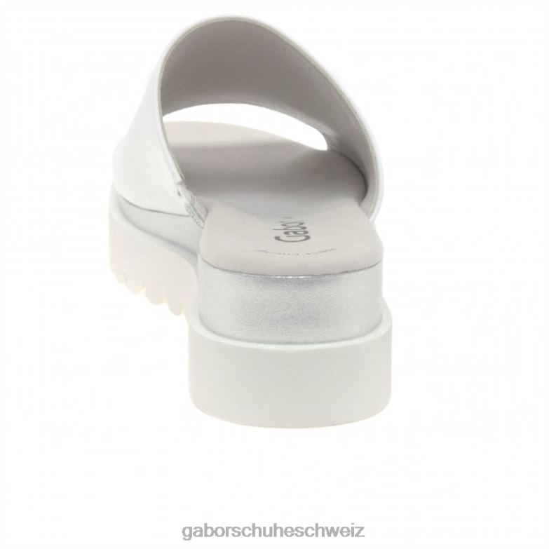 Schuhwerk Frauen Gabor Weiß Emily-Rose Plateau-Pantoletten XTX02175