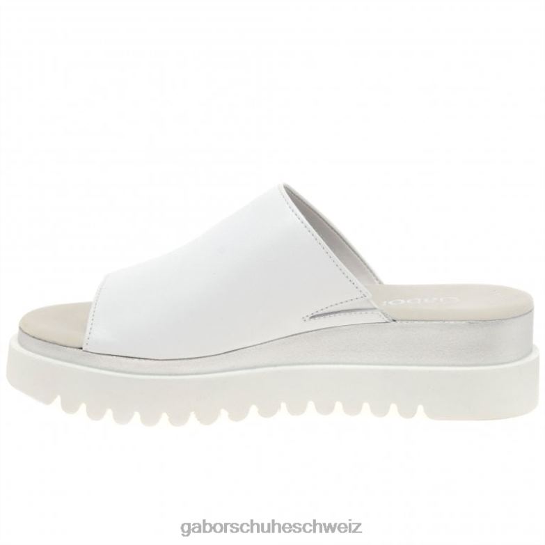 Schuhwerk Frauen Gabor Weiß Emily-Rose Plateau-Pantoletten XTX02175