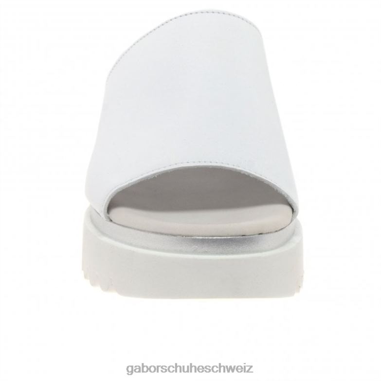 Schuhwerk Frauen Gabor Weiß Emily-Rose Plateau-Pantoletten XTX02175