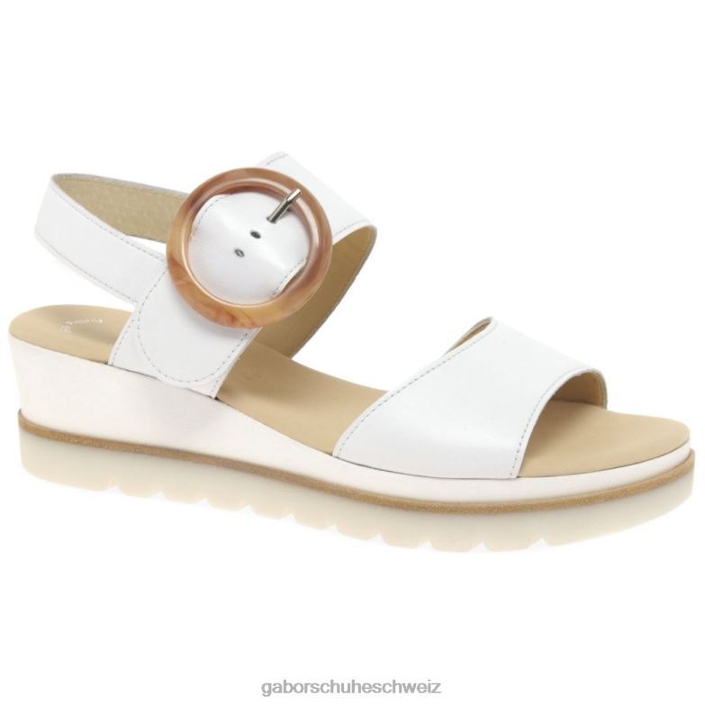 Schuhwerk Frauen Gabor Weiß Yeo-Sandalen mit Keilabsatz XTX02154