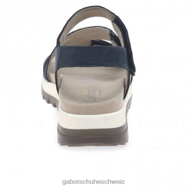 Schuhwerk Frauen Gabor blaues Nubuk Verity Riemchensandalen mit niedrigem Absatz XTX02171
