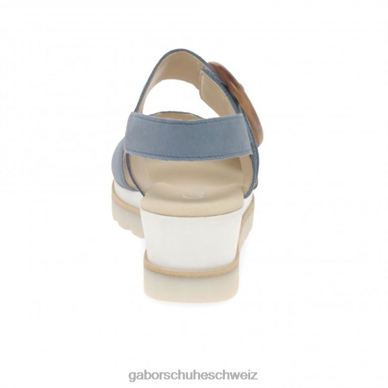 Schuhwerk Frauen Gabor nautisches Wildleder Yeo-Sandalen mit Keilabsatz XTX02156
