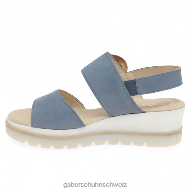 Schuhwerk Frauen Gabor nautisches Wildleder Yeo-Sandalen mit Keilabsatz XTX02156
