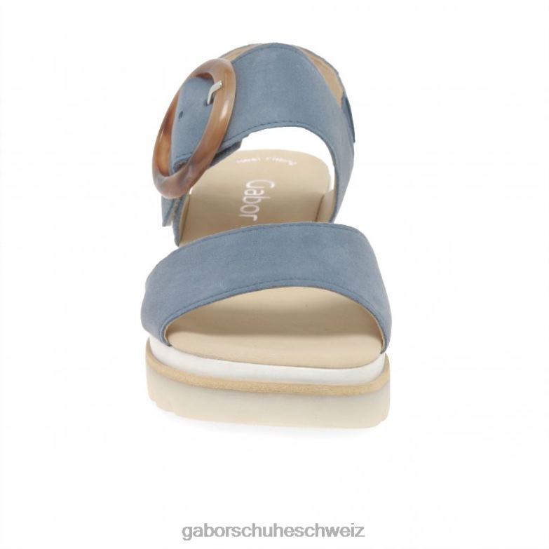 Schuhwerk Frauen Gabor nautisches Wildleder Yeo-Sandalen mit Keilabsatz XTX02156