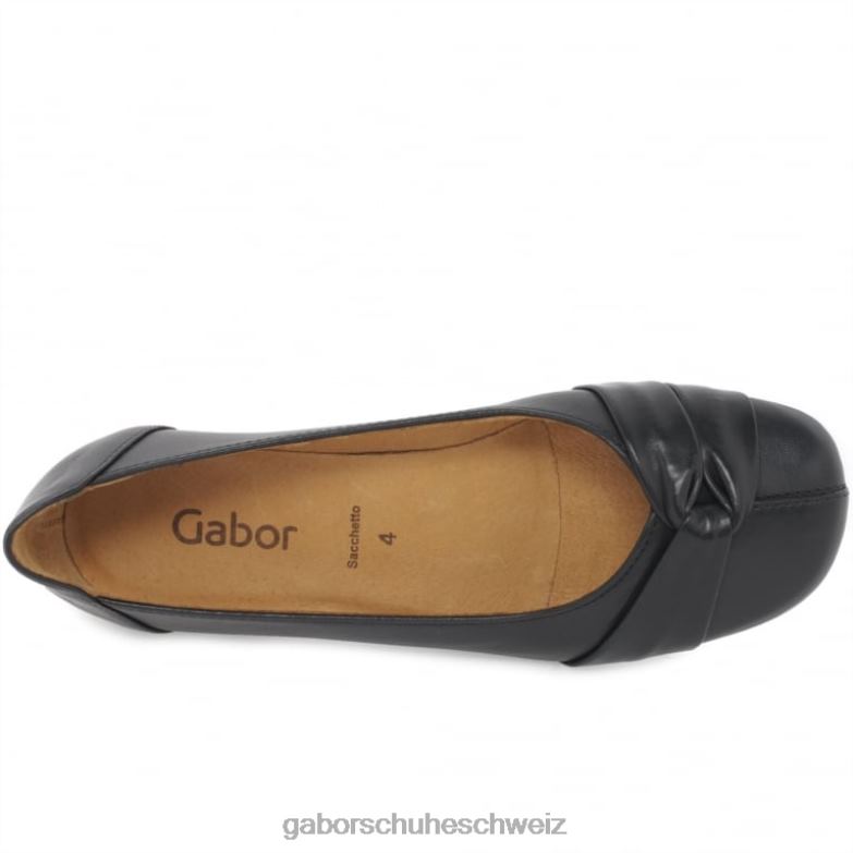 Schuhwerk Frauen Gabor Schwarz Frost-Ballerina-Pumps XTX02110