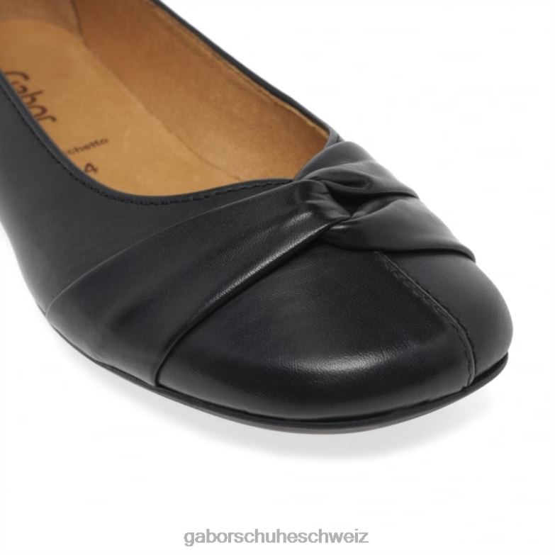 Schuhwerk Frauen Gabor Schwarz Frost-Ballerina-Pumps XTX02110