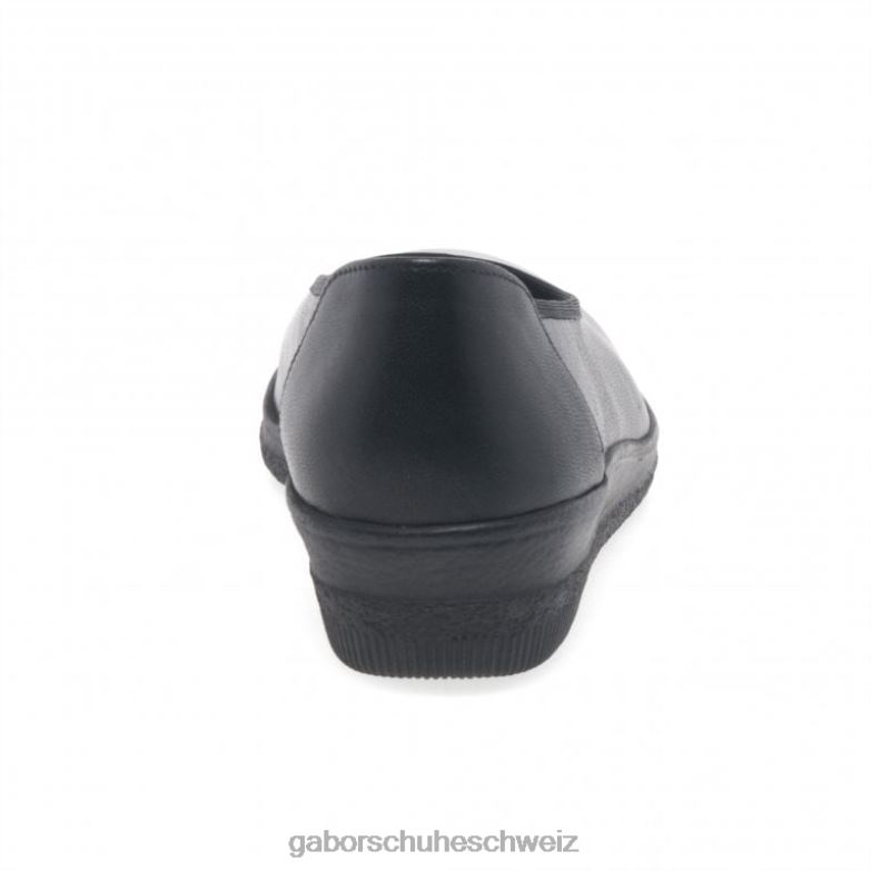 Schuhwerk Frauen Gabor Schwarz Piqué-Ballerinas mit weiter Passform XTX02100