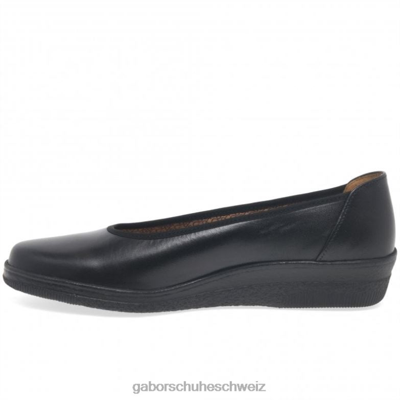 Schuhwerk Frauen Gabor Schwarz Piqué-Ballerinas mit weiter Passform XTX02100