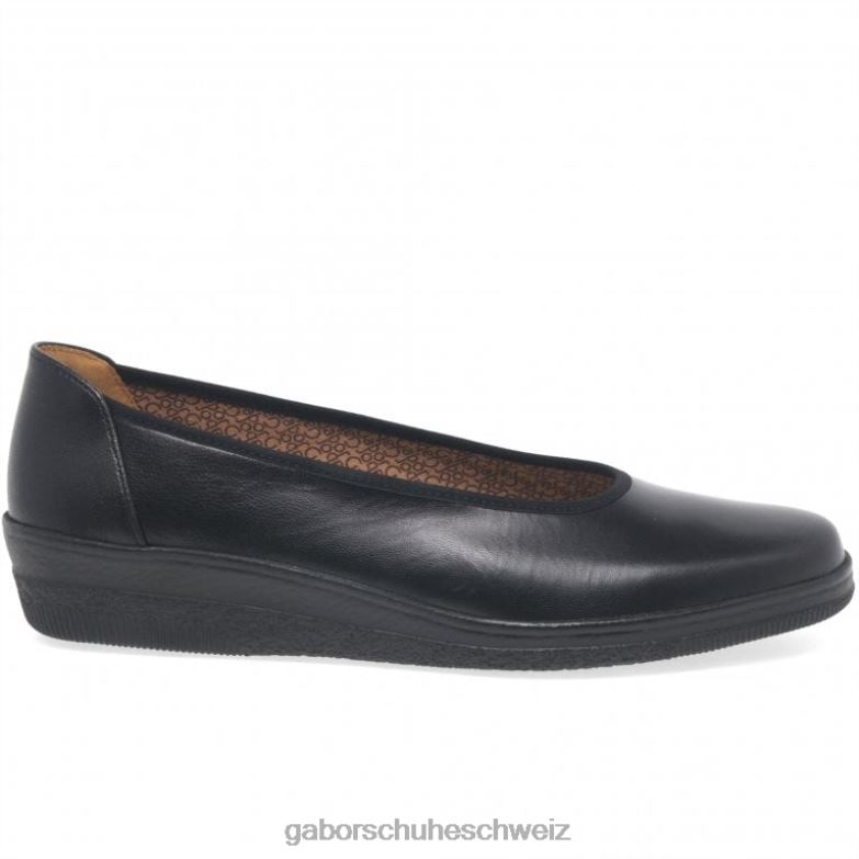 Schuhwerk Frauen Gabor Schwarz Piqué-Ballerinas mit weiter Passform XTX02100