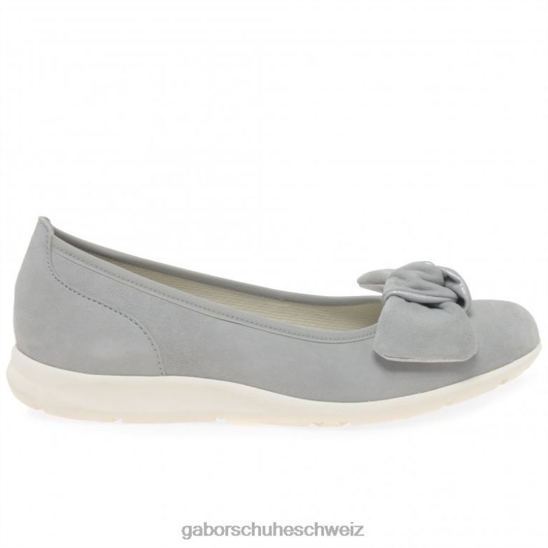 Schuhwerk Frauen Gabor hellgraues Wildleder/Metallic Salerna-Schuhe XTX0221
