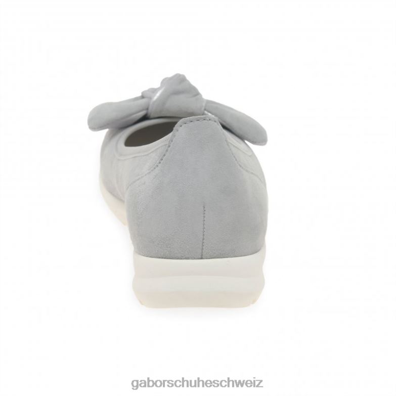 Schuhwerk Frauen Gabor hellgraues Wildleder/Metallic Salerna-Schuhe XTX0221