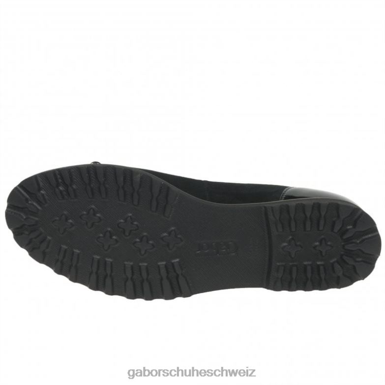 Schuhwerk Frauen Gabor schwarzes Wildleder/Lack SS21 Freizeitschuhe der Versuchung XTX0215