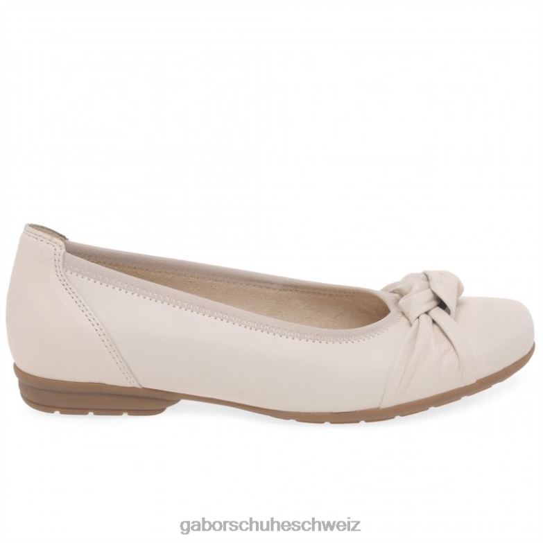 Schuhwerk Frauen Gabor Elfenbeinfarbenes Leder Ashlene-Freizeitschuhe XTX0289