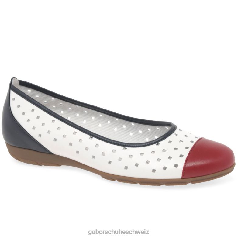 Schuhwerk Frauen Gabor Marine-Kombi Freizeitschuhe mit gestanzten Details und Rüschen XTX0279