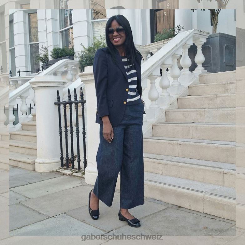 Schuhwerk Frauen Gabor Ozean-Patent Ballerinas mit Assist-Schleifenbesatz XTX029