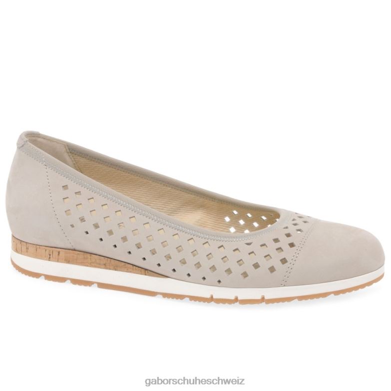 Schuhwerk Frauen Gabor Puder Nubuk Schuhe mit Beeren-Punch-Detail XTX022