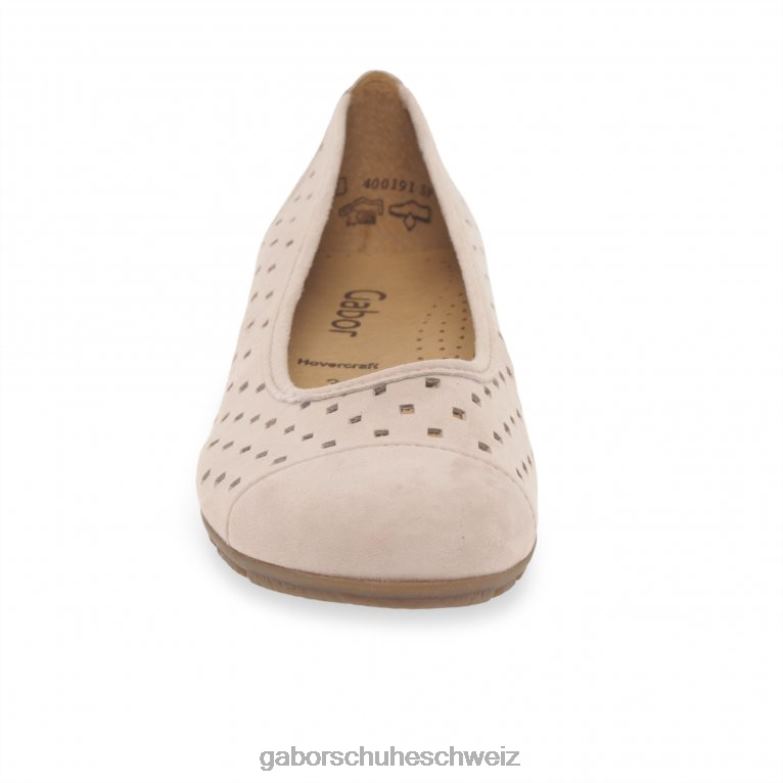 Schuhwerk Frauen Gabor Rouge-Wildleder Freizeitschuhe mit gestanzten Details und Rüschen XTX0277