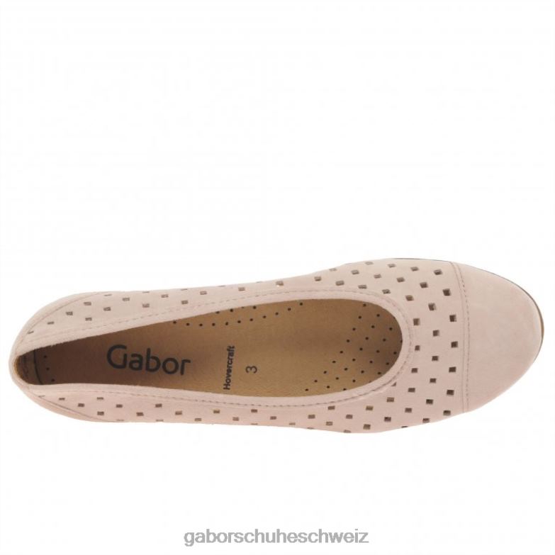 Schuhwerk Frauen Gabor Rouge-Wildleder Freizeitschuhe mit gestanzten Details und Rüschen XTX0277