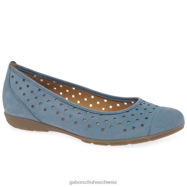 Schuhwerk Frauen Gabor Wallaby fumo Freizeitschuhe mit gestanzten Details und Rüschen XTX0276