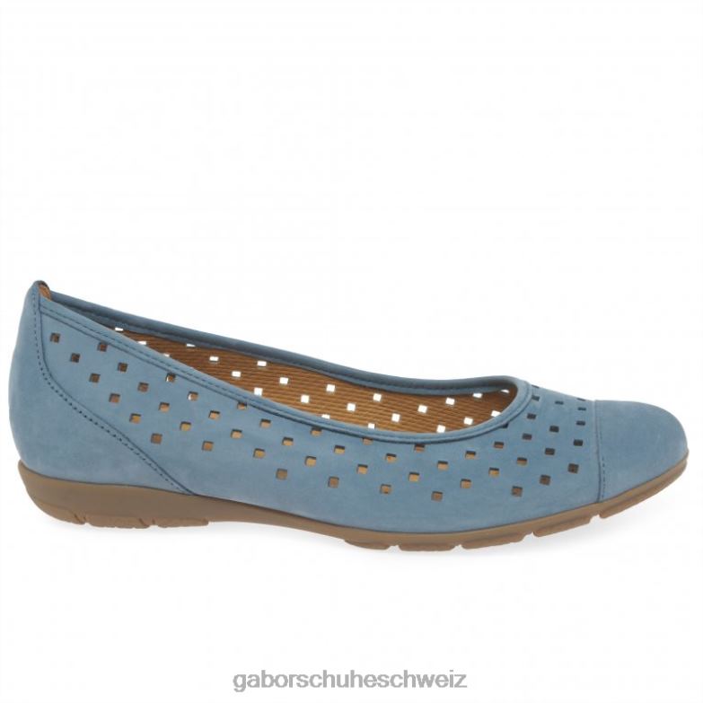 Schuhwerk Frauen Gabor Wallaby fumo Freizeitschuhe mit gestanzten Details und Rüschen XTX0276