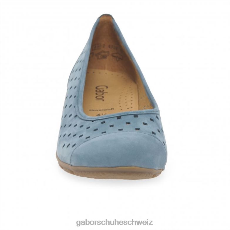 Schuhwerk Frauen Gabor Wallaby fumo Freizeitschuhe mit gestanzten Details und Rüschen XTX0276