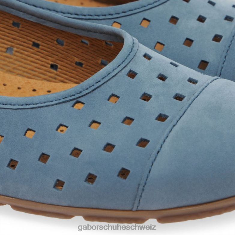 Schuhwerk Frauen Gabor Wallaby fumo Freizeitschuhe mit gestanzten Details und Rüschen XTX0276