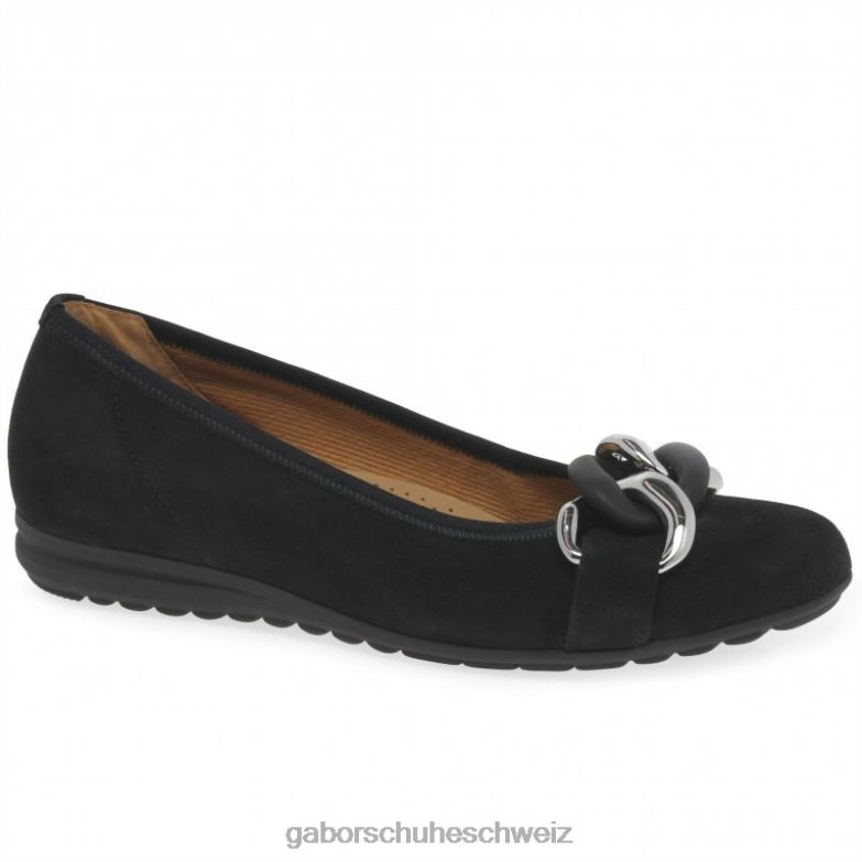 Schuhwerk Frauen Gabor schwarzes Wildleder Sabia Freizeitschuhe XTX0223