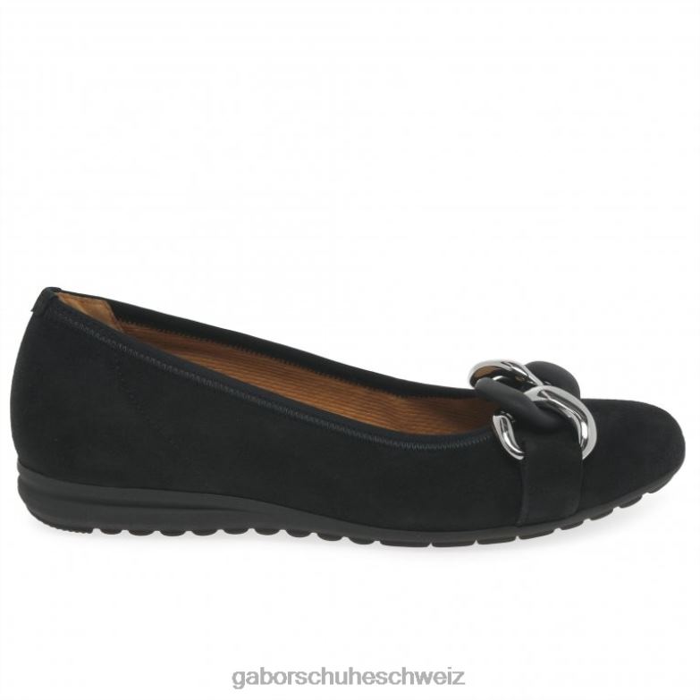 Schuhwerk Frauen Gabor schwarzes Wildleder Sabia Freizeitschuhe XTX0223