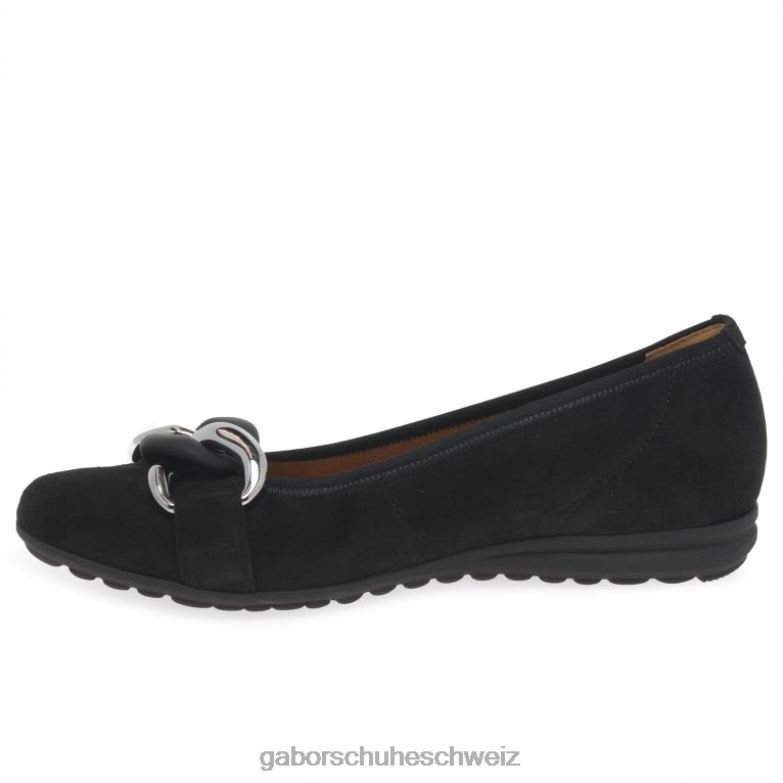 Schuhwerk Frauen Gabor schwarzes Wildleder Sabia Freizeitschuhe XTX0223