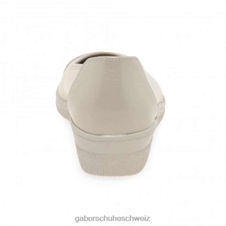 Schuhwerk Frauen Gabor Elfenbein/Puder-Patent Pumps mit niedrigem Absatz und Lackakzent in Petunia-Optik XTX02116